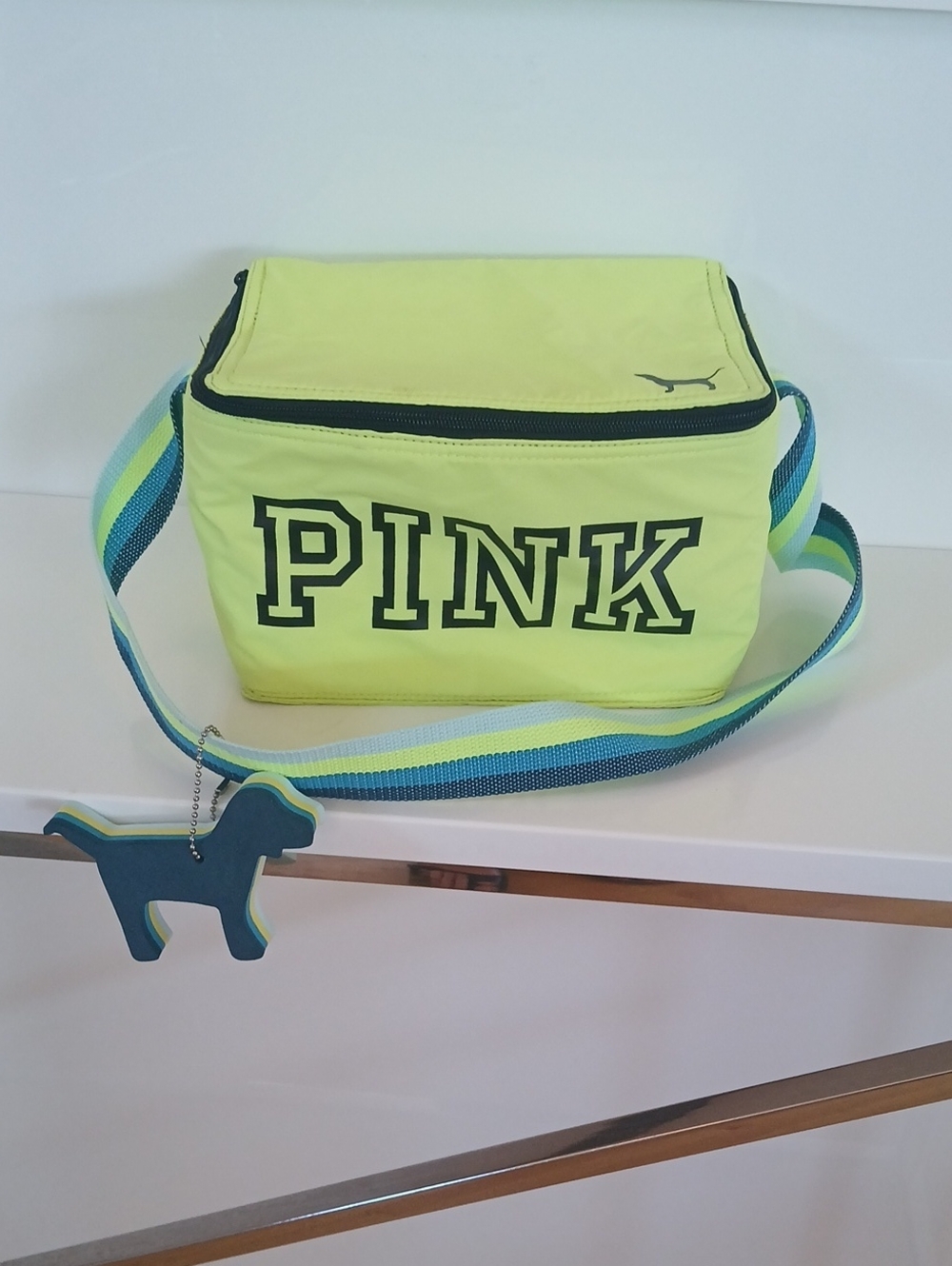 PINK Neon Lime Cooler Lunch Bag